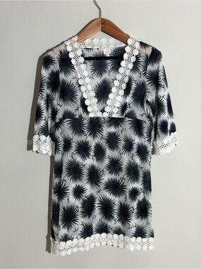 Milly Cabana Navy Sunburst Resort Tunic